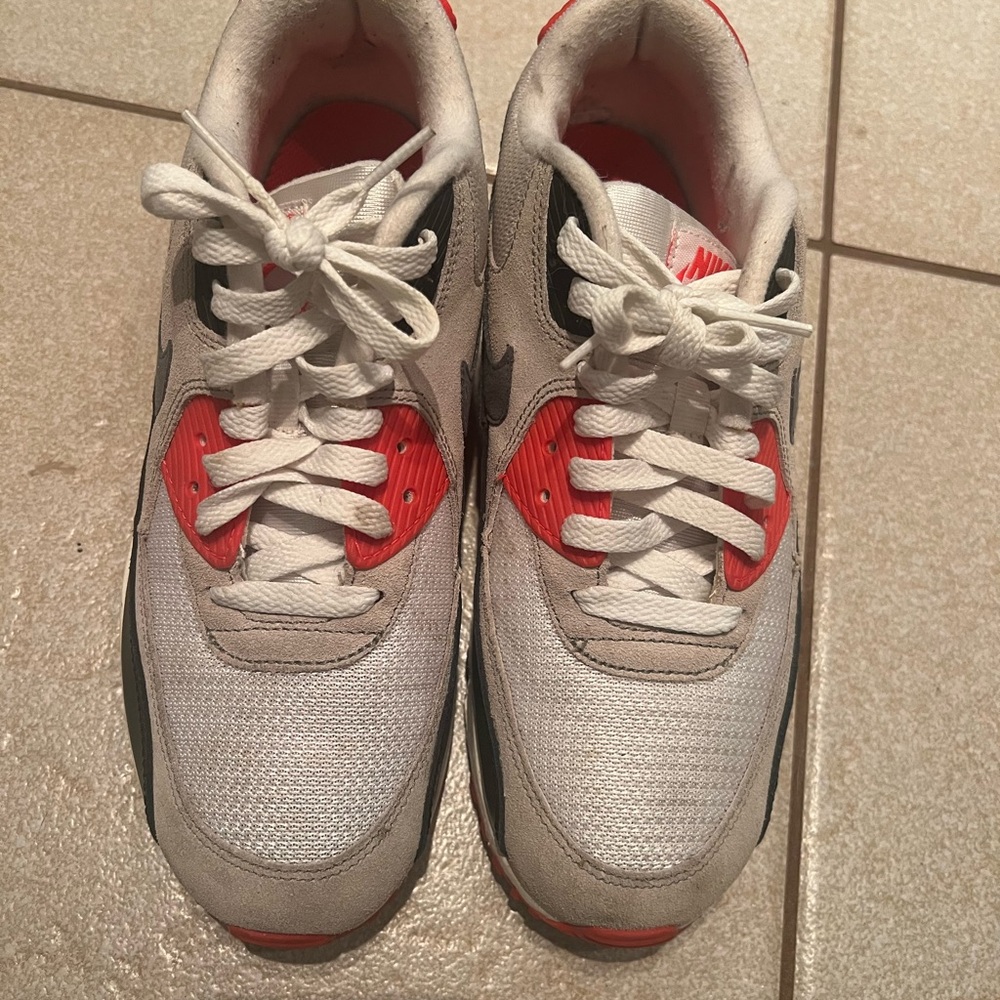 Nike Air Max White and Orange Sneakers